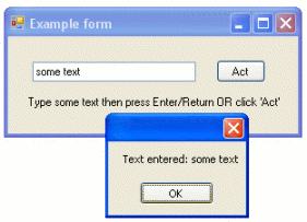 A simple application overriding enter and return in a TextBox